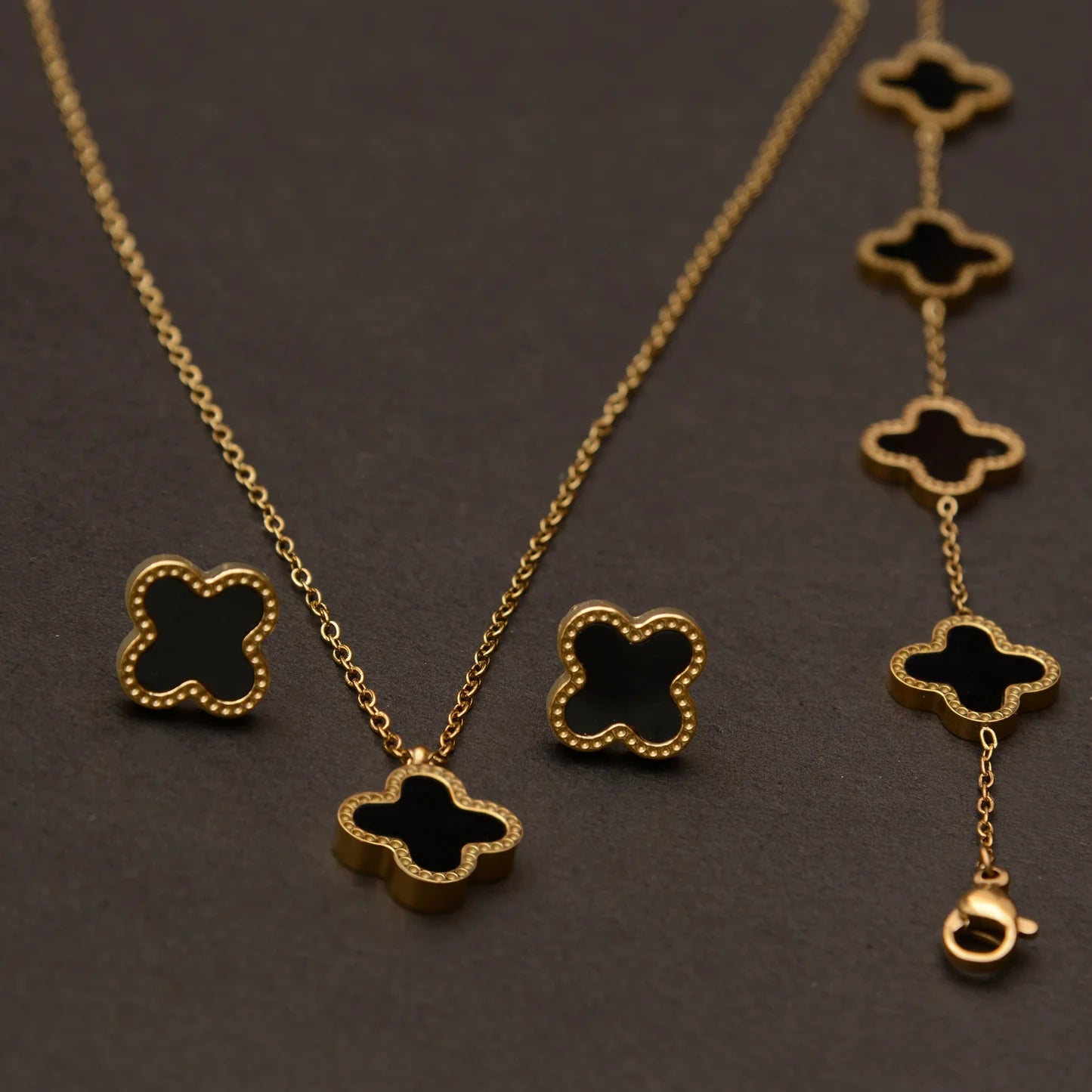 Premium Clover 4 pcs Complete Set (Adjustable Ring)